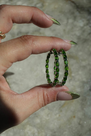 Envy Hoops- Sterling Gemstone Hoops