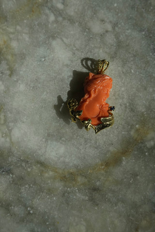 14K ANGEL SKIN CORAL PENDANT
