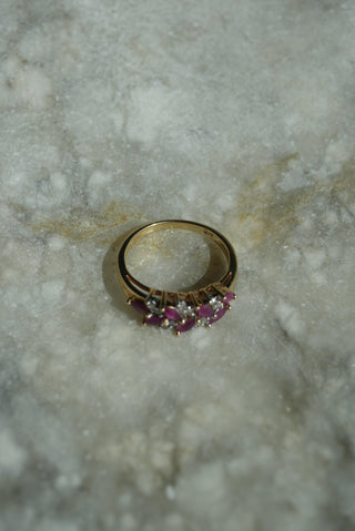 10K RUBY & DIAMOND LEAVES