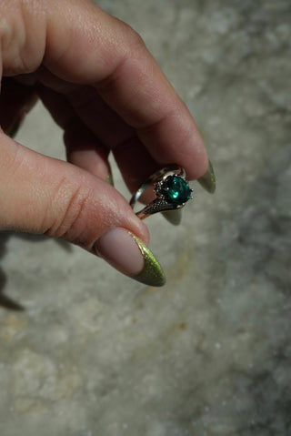 Emerald Fantasy - Sterling Emerald & 10k Gold Ring Size 7