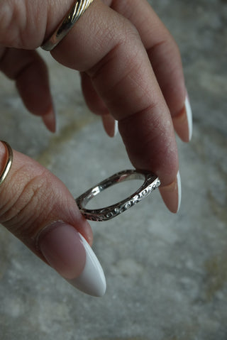 Love Grows - Sterling Squared Stack Band Size 10