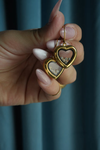 Heart Shaker - Goldtone Heart Earring