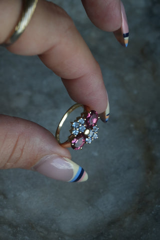 14K TOURMALINE & TANZANITE RING