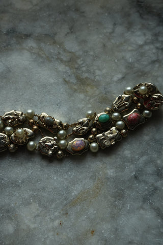 Double Doozy - Goldtone Double Slide Bracelet