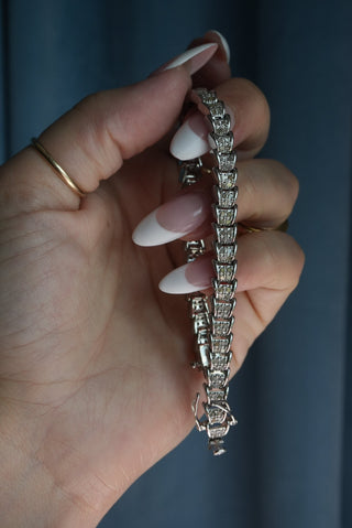 Girls Bestfriend - Silvertone Diamond Tennis Bracelet