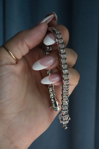 Girls Bestfriend - Silvertone Diamond Tennis Bracelet