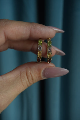 Chakra Aligned - Vermeil Semiprecious Gemstone Hoops