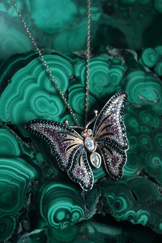 Bedazzled - Vermeil Pave Butterfly Necklace
