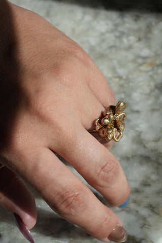 14K HEART CHARM RING