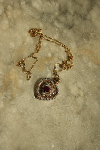 RUBY HEART NECKLACE