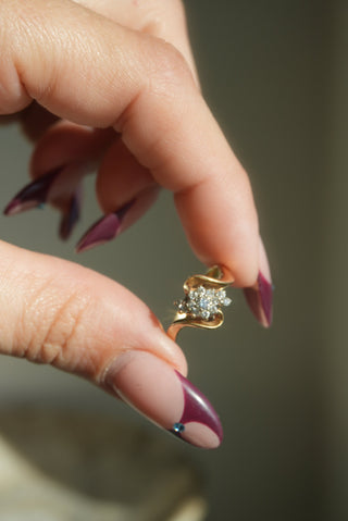 14K DIAMOND CLUSTER RING