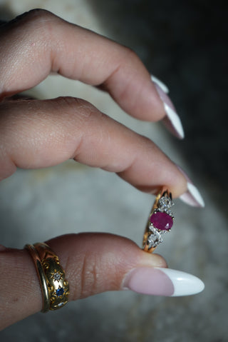 RUBY & DIAMOND RING 14k