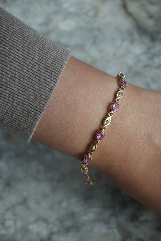 14K PINK SAPPHIRE BRACELET