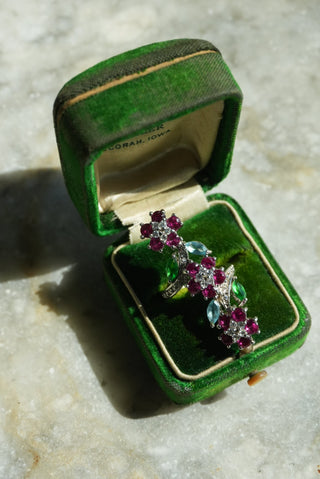 Climbing Vine - Sterling Floral Gemstone Ring Size 5