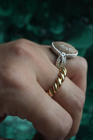 Shields Up - Sterling Pave Oval Ring Size 6