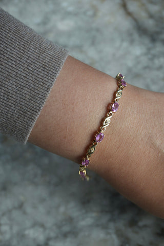 14K PINK SAPPHIRE BRACELET