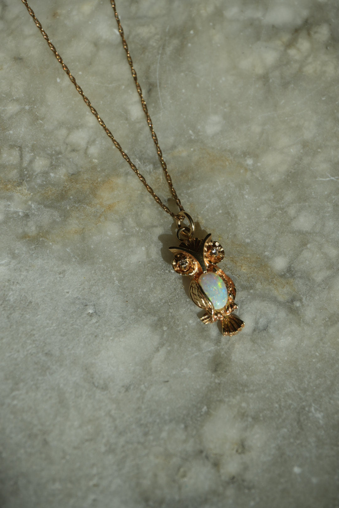 1970s GOLDEN OWL NECKLACE