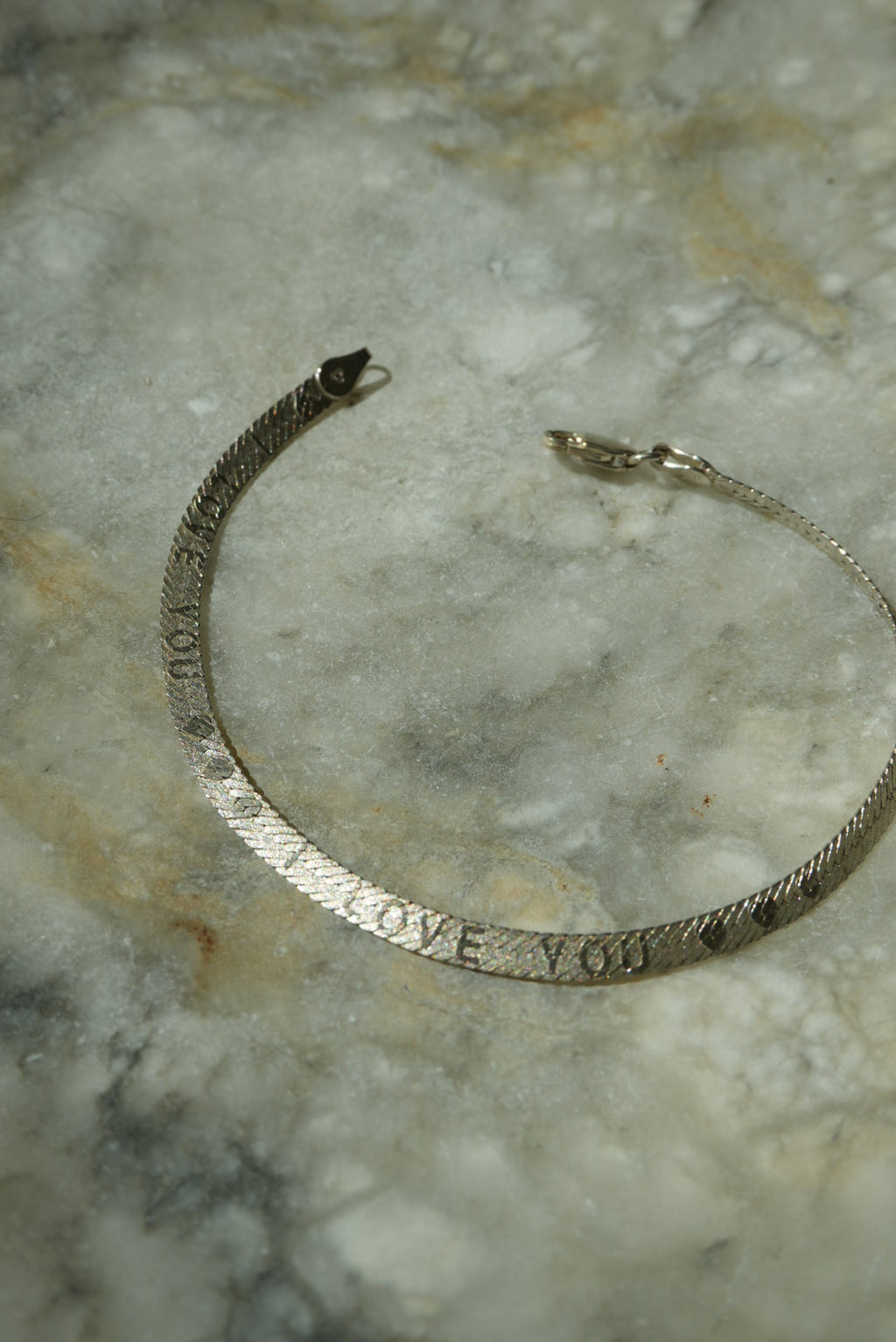 “I LOVE YOU” HERRINGBONE BRACELET