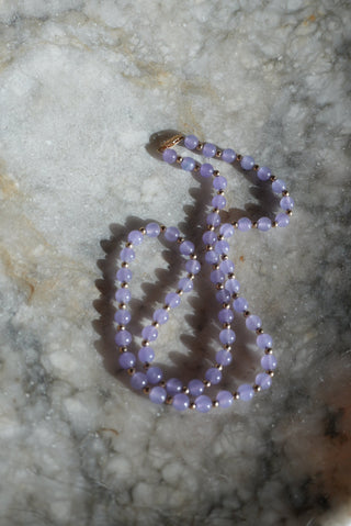 14K LAVENDER JADE NECKLACE