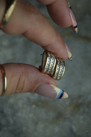 14K DIAMOND HOOPS