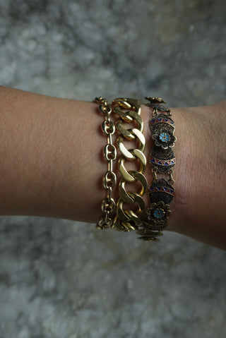 Enamel Bowtie - Goldfill Filigree Enamel Bracelet