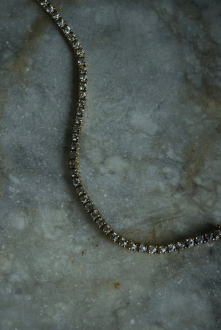 SOLAR ECLIPSE - GOLD VERMEIL GLASS TENNIS BRACELET