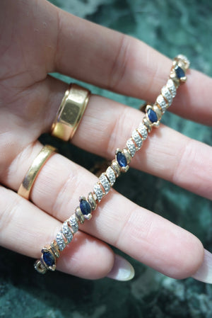 RARE BLUE SAPPHIRE TENNIS BRACELET