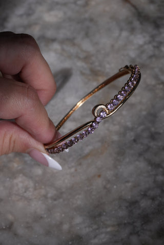 Lavender Ribbon - Vermeil Gemstone Bangle Bracelet