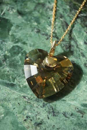 RARE SWAROVSKI CRYSTAL HEART NECKLACE