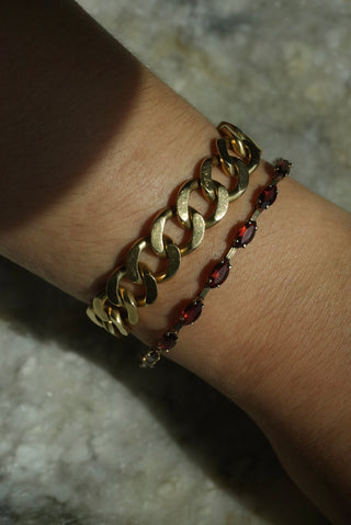 14K GARNET TENNIS BRACELET