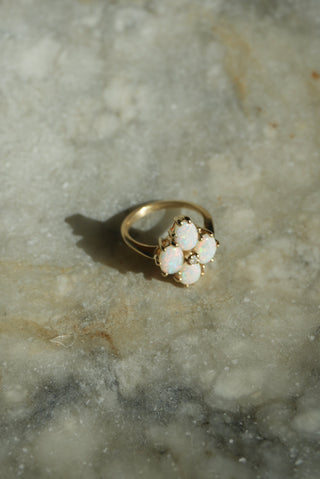 14k OPAL CLOVER RING