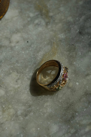 Gem Garden - Dual Tone Floral Ring Size 8