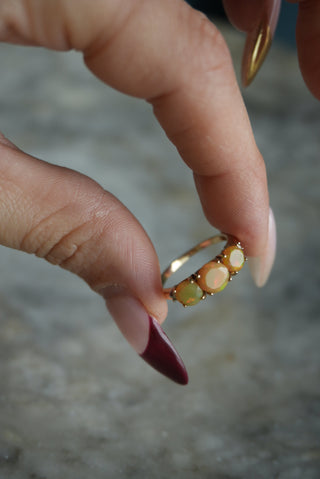 10K OPAL TRIO RING