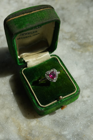 Heart Beet - Sterling Heart Gem Ring Size 7