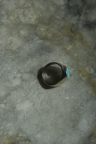 Ripple Effect - Sterling Opal Signet Ring Size 7