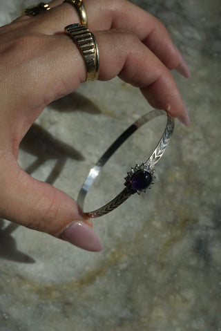New Moon - Sterling Onyx Cabochon Bangle