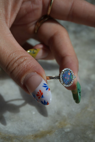 BLUE OPAL RING