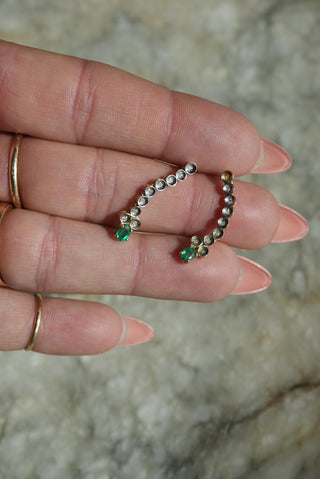 14K EMERALD DROP EARRINGS