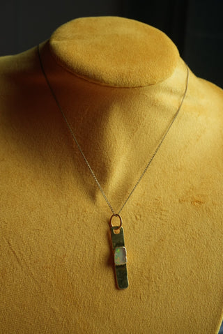 Bar None - Vermeil Opal Pendant Necklace