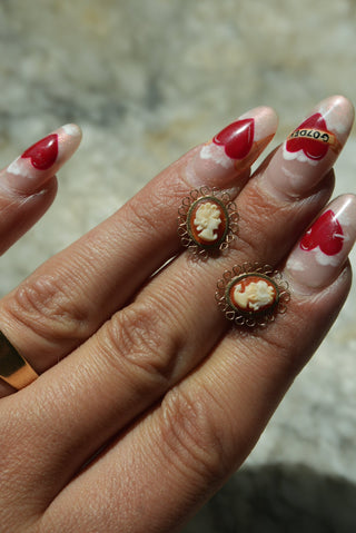 CORAL CAMEO STUDS