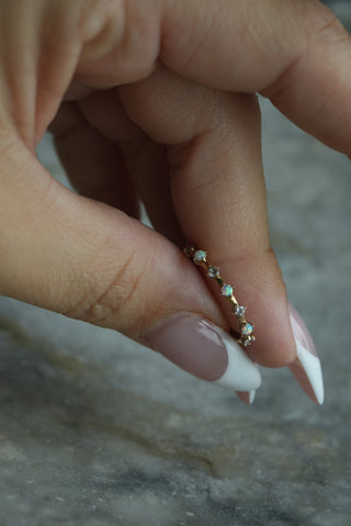 10K OPAL SKINNY BAND