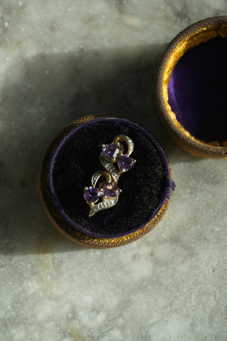 10k Amethyst Heart Earrings