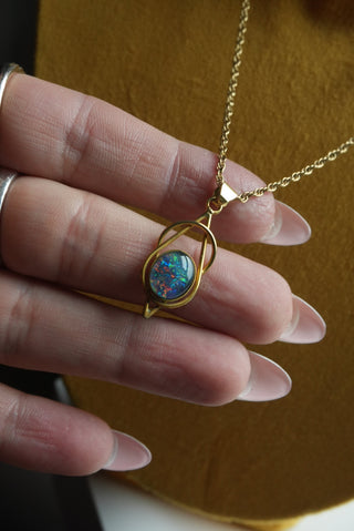 World Wide - Vermeil Opal Pendant Necklace