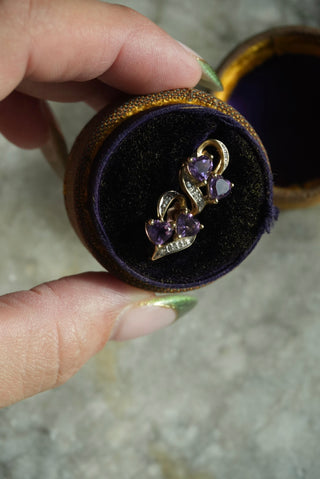 10k Amethyst Heart Earrings