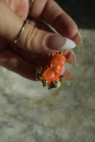 14K ANGEL SKIN CORAL PENDANT