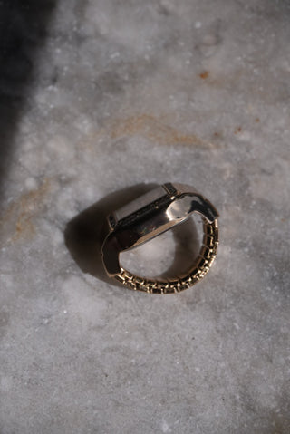 Clock It - Goldtone Stretch Watch Ring