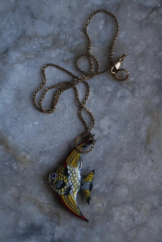 Keep Swimming - Enamel Fish Pendant Necklace