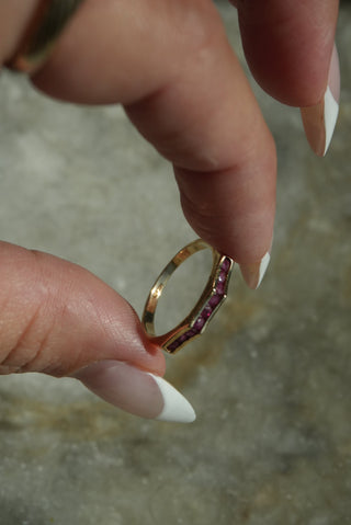 14K RUBY STACK RING