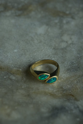 14K OPAL DROP RING