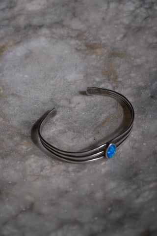 Mermaid Scale - Sterling Stacked Opal Cuff Bracelet